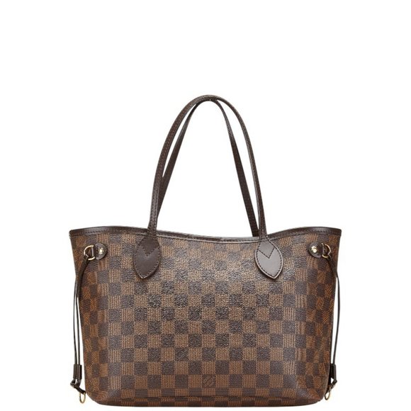 Louis Vuitton Damier Neverfull PM Handbag Tote Bag N51109 Brown Leather Women... - Picture 1 of 15
